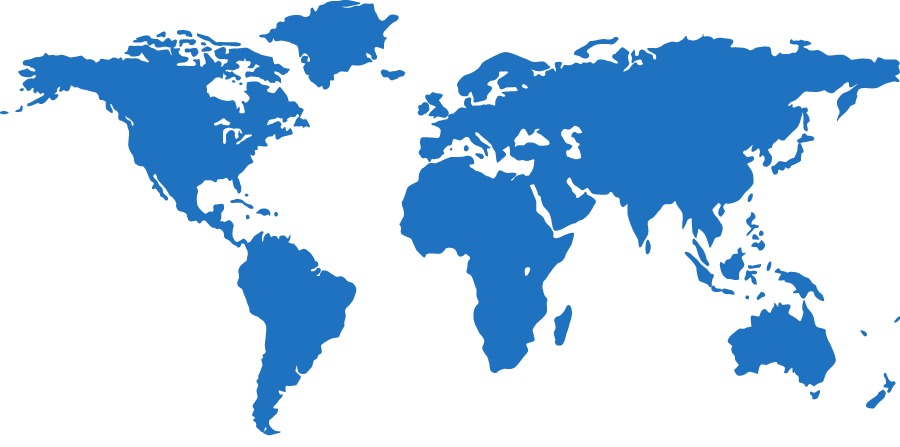 world map blue cut