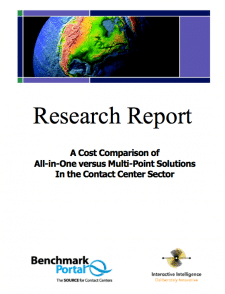 A Cost Comparison of All-in-One versus Multi-Point Solutions In the Contact Center Sector White Paper 1 cost cmpare all in one