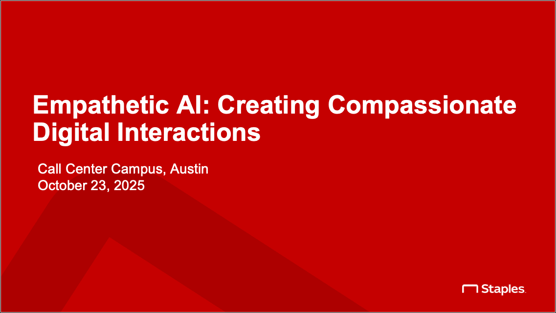 Call Center Campus Attendee Page 2 Staples Keynote